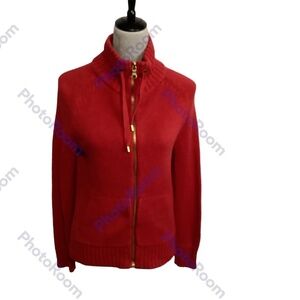 Ralph Lauren Black Label Sweater Size Small Red Preppy Cotton Turtleneck Sporty